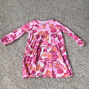 Pink and orange girls floral dress